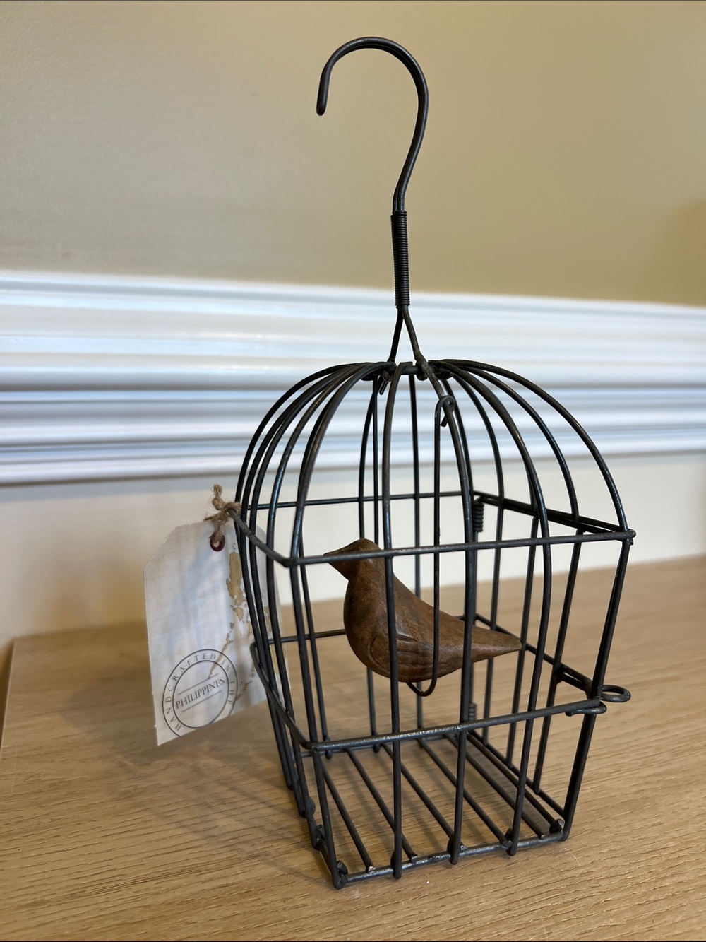 Decorative Bird Cage with Wooden Bird